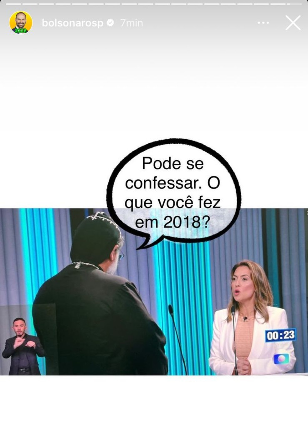 Eduardo Bolsonaro faz crítica a Soraya Thronicke — Foto: Reprodução
