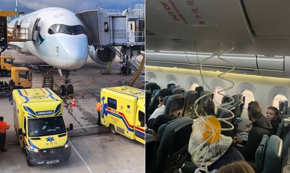 Turbul&ecirc;ncias durante v&ocirc;o entre Austr&aacute;lia e Hong Kong deixa dez feridos &mdash; Foto: Reprodu&ccedil;&atilde;o: X / Grace Chan)