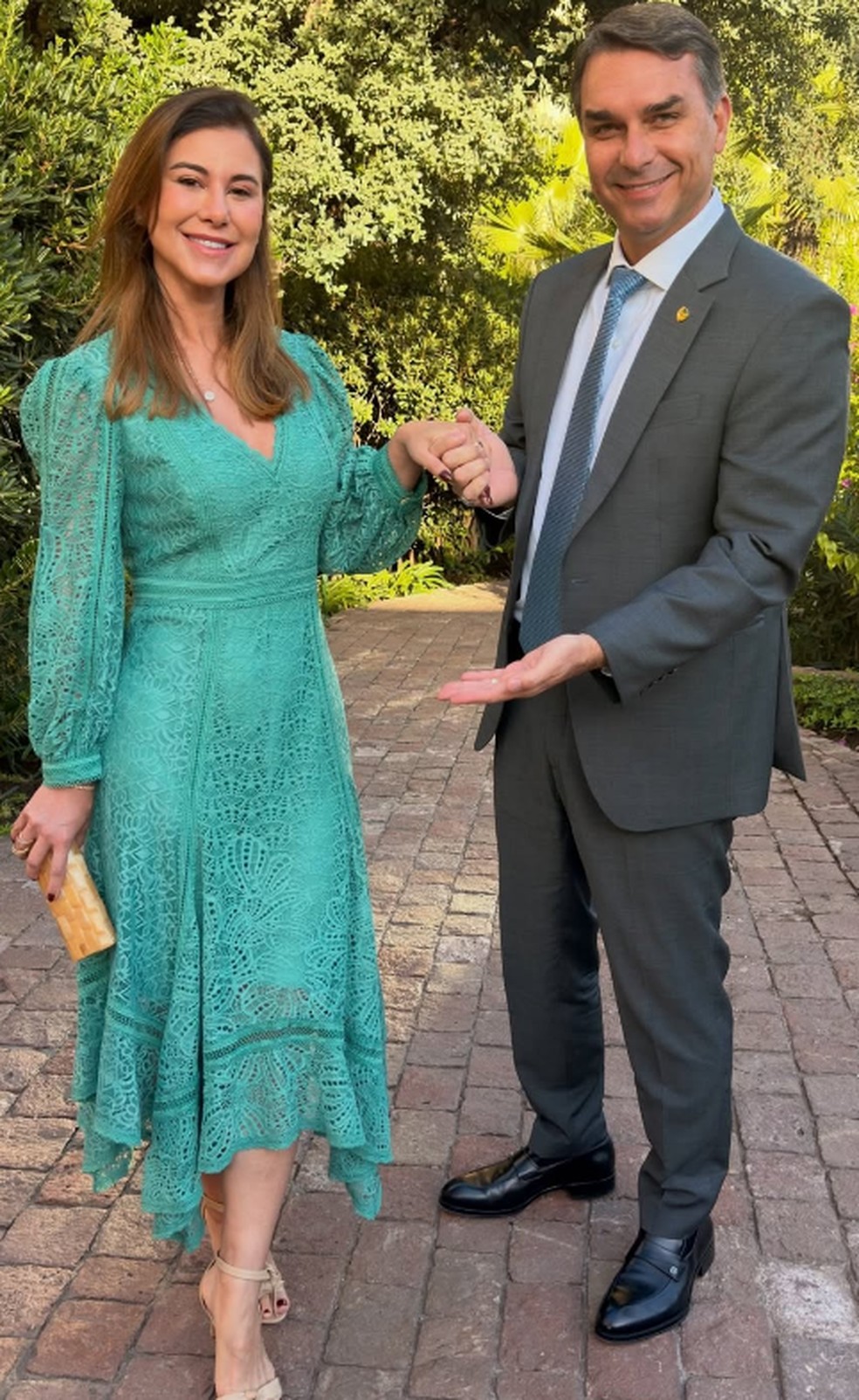 Fernanda Bolsonaro e Flavio Bolsonaro &mdash; Foto: Reprodu&ccedil;&atilde;o