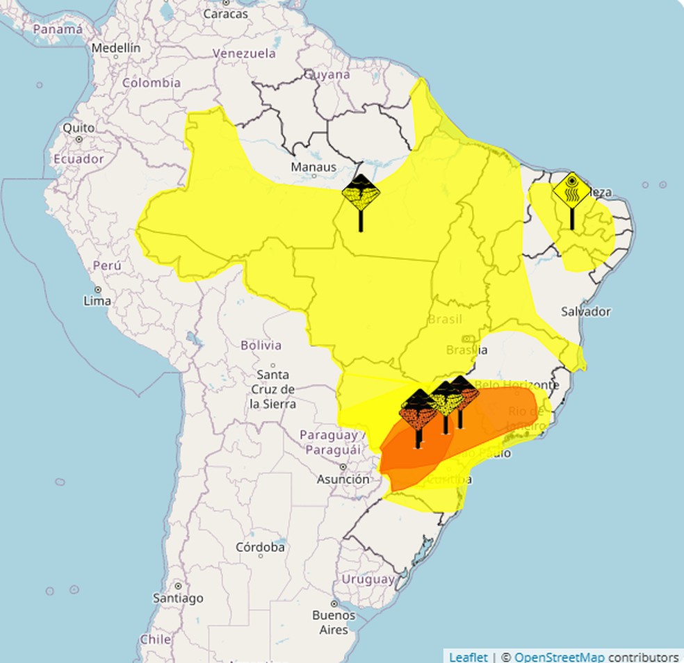 weather forecast for Saturday December 13 — Photo: Reproduction / Inmet