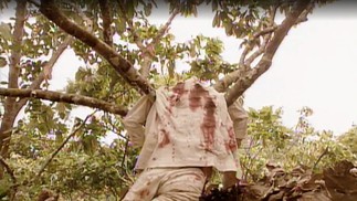 A morte de Belarmino (José Wilker) numa emboscada também marcou a primeira fase da novela. O vilão foi assassinado a tiros numa sequência impactante — Foto: TV Globo