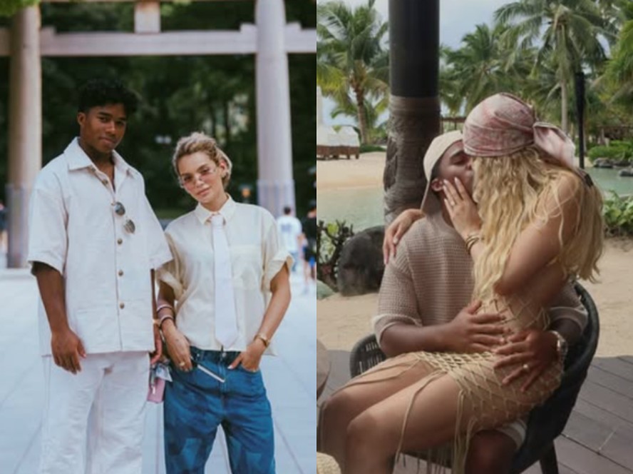 Endrick e Gabriely Miranda durante a lua de mel