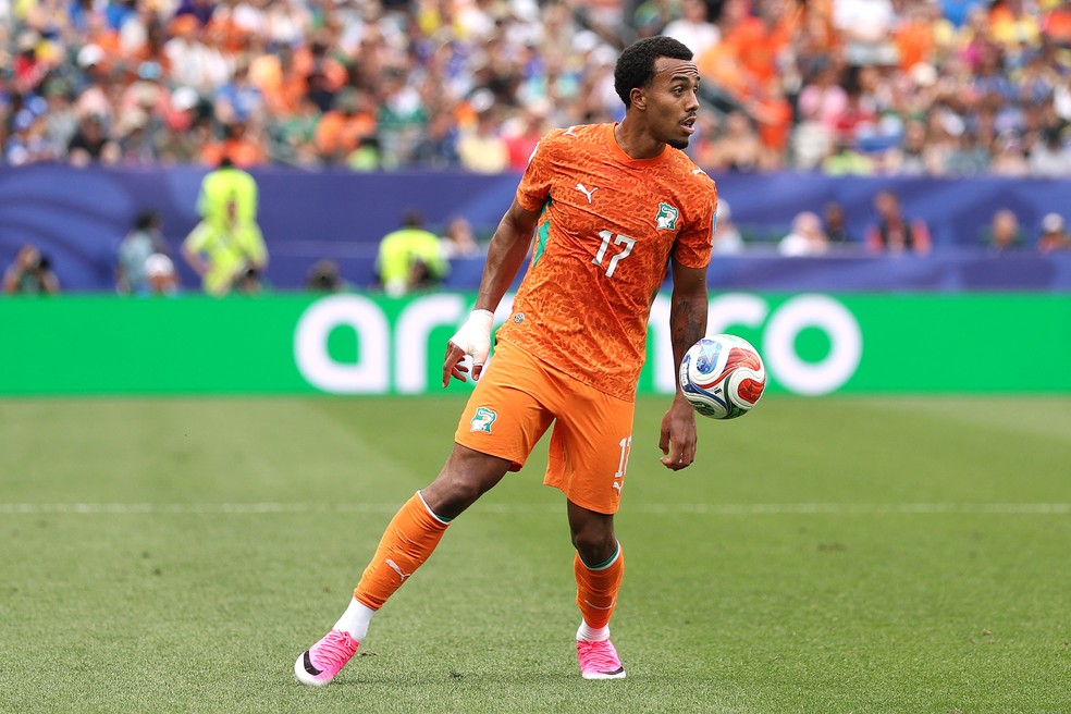 Guéla Doué durante Curaçao x Costa do Marfim — Foto: Getty Images via AFP