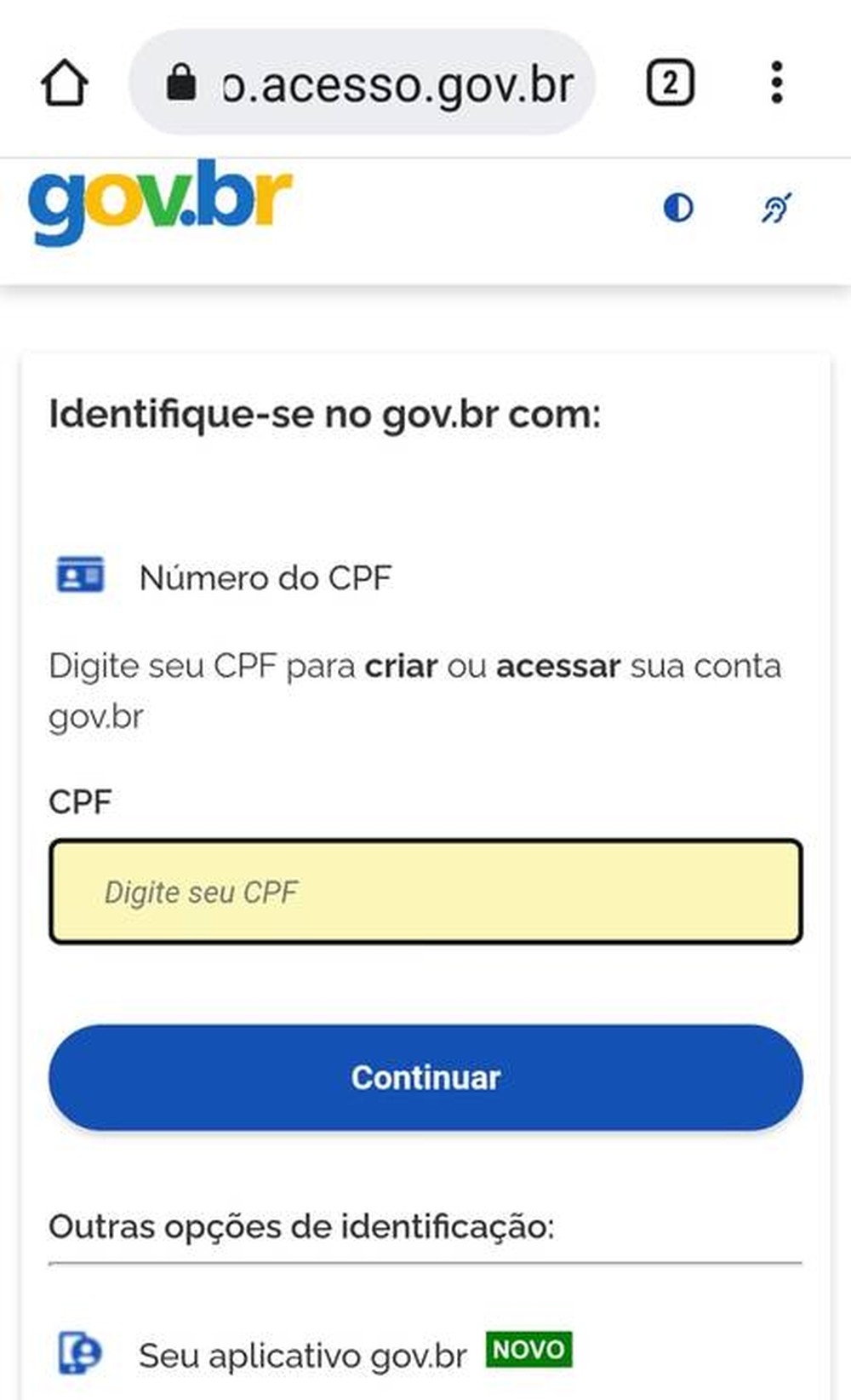 Celular Seguro: para acessar plataforma é preciso ter conta de acesso ...