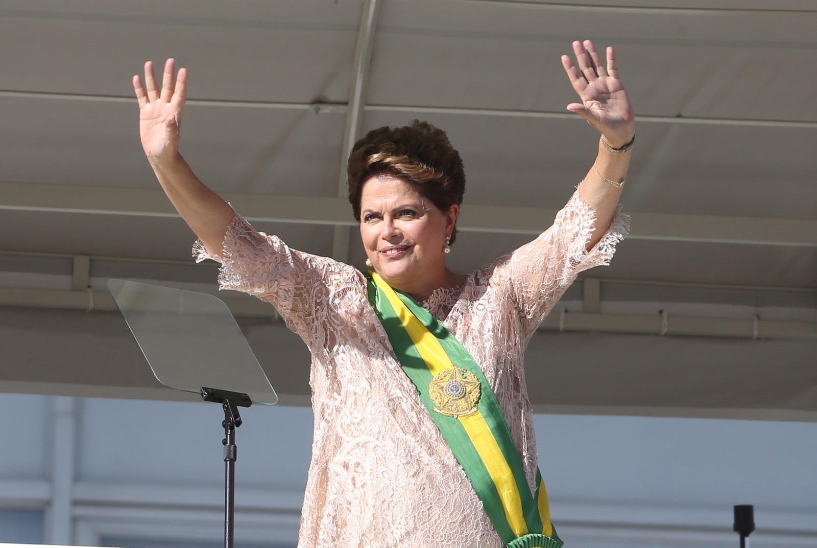 Dilma Roussef na posse de 2015, mandado para o qual foi reeleita – mas não concluiu — Foto: Ailton de Freitas/Agência O Globo/01-01-2015