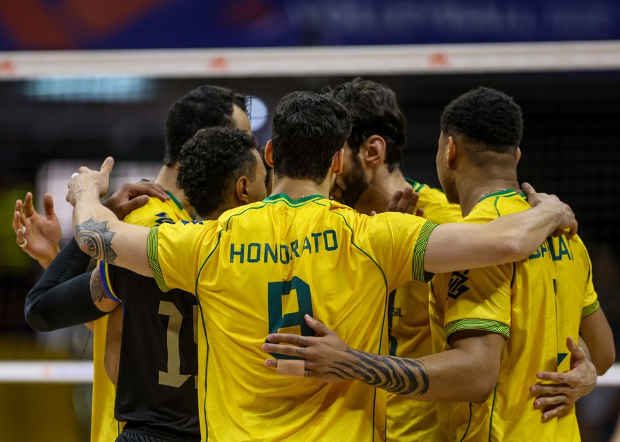 Seleção masculina de vôlei, na primeira fase da VNL 2026, em Brasília