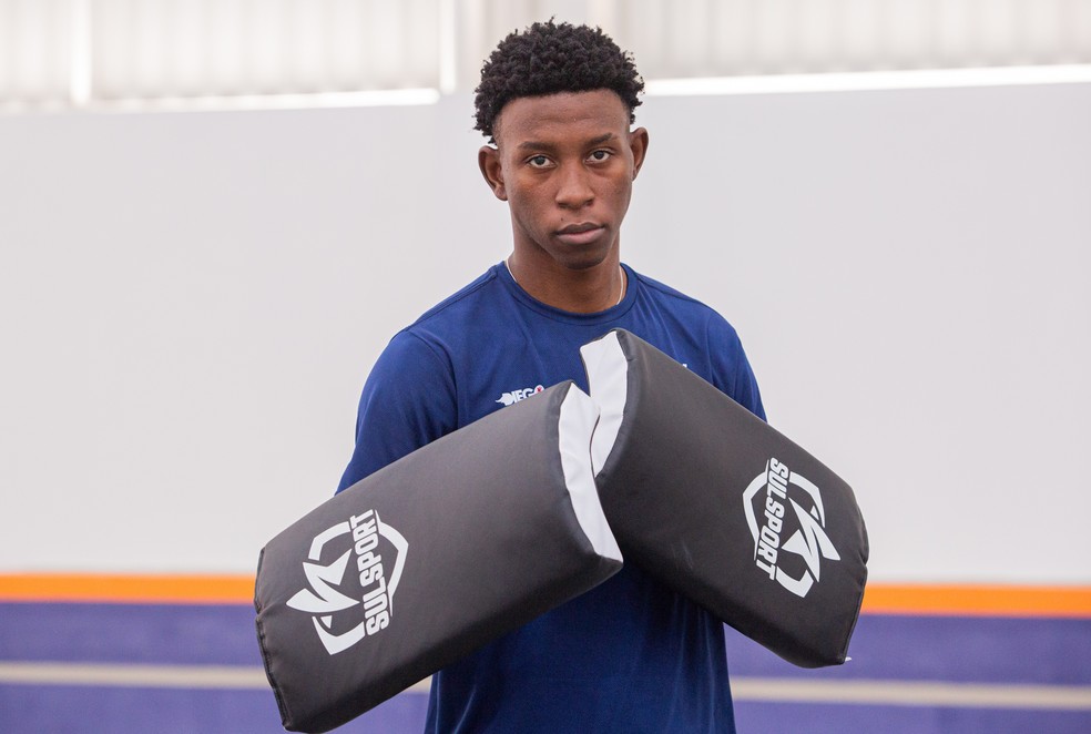 Henrique Marques é primeiro brasileiro campeão de Taekwondo masculino — Foto: Beatriz Orle/ O GLOBO