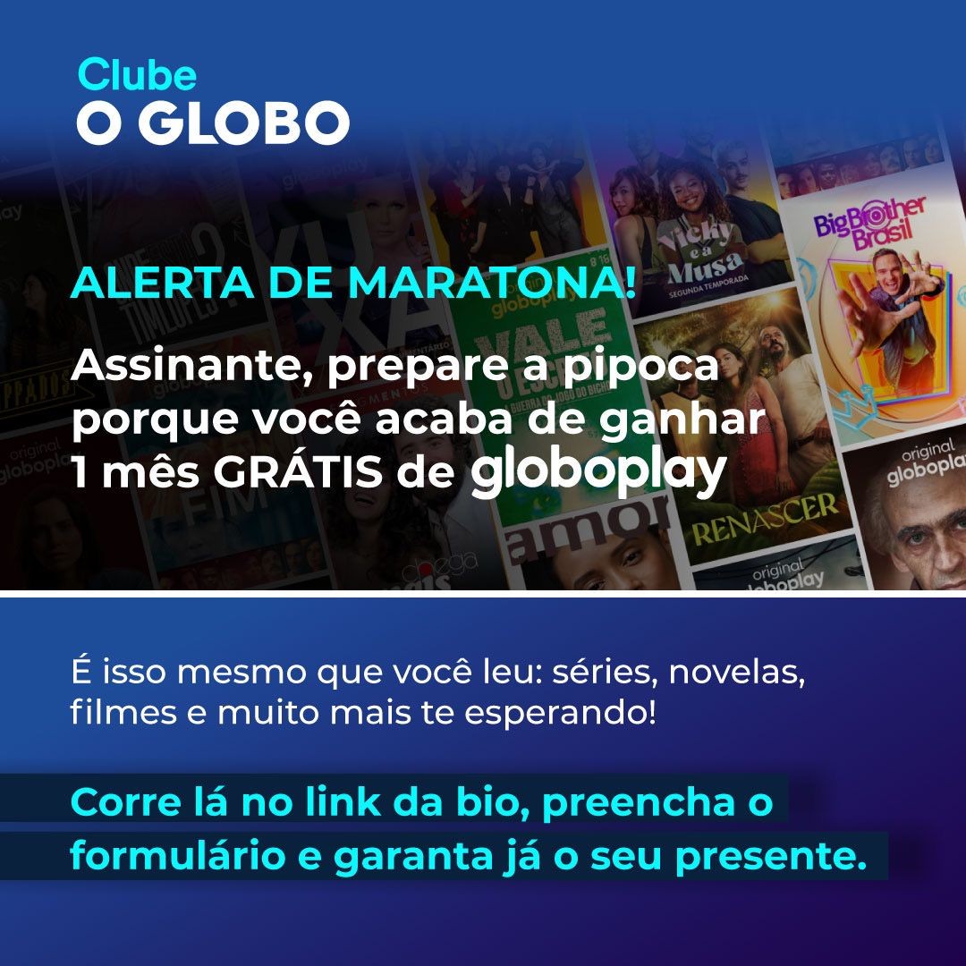 Com o Clube você ganha 1 mês grátis de Globoplay!