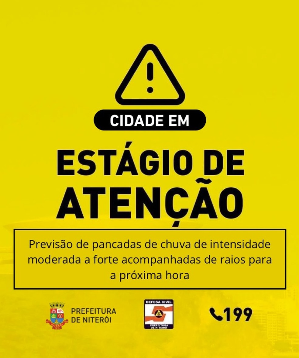 Alerta de Niterói — Foto: Reprodução