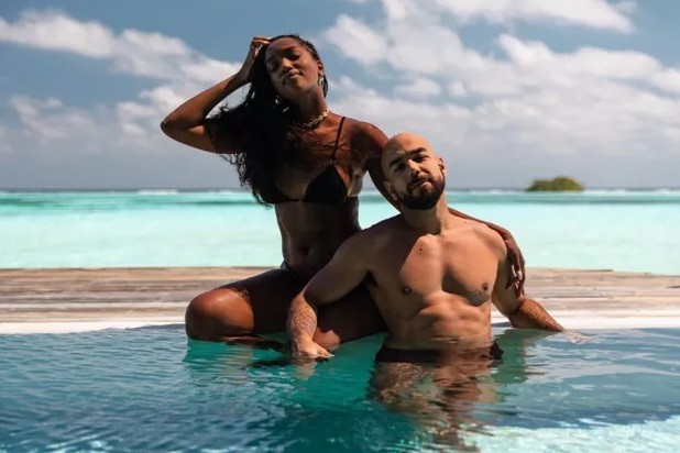 Iza e Sérgio Santos nas Maldivas. Eles anunciaram a separação em outubro deste ano — Foto: Reprodução/Instagram