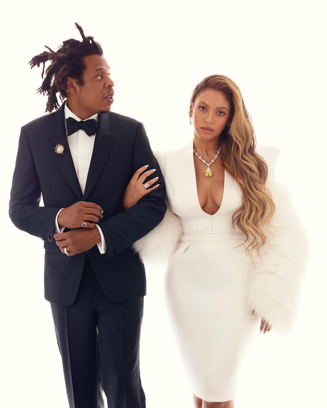 Jay-Z e Beyoncé em ensaio para a Tiffany & Co, em post no Instagram de 3 de novembro de 2021 — Foto: Instagram (@beyonce) / Reprodução