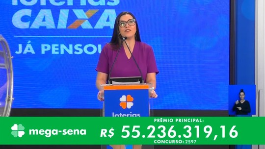 Mega-Sena sorteia prêmio de R$ 55 milhões nesta quarta-feira; veja dezenas