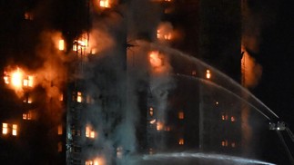 A fire broke out at the Wang Fook residential complex in the Tai Po district in northern Hong Kong - Photo: Peter Parks