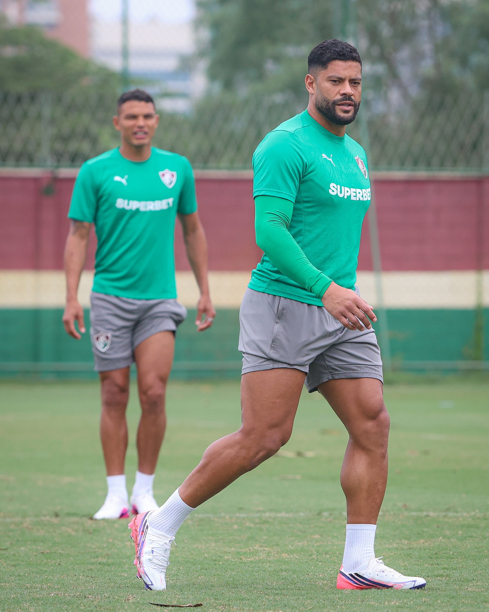Thiago Silva và Hulk cùng tập luyện tại Fluminense để nâng cao phong độ trong cuộc đua giành danh hiệu mùa này (Ảnh: Marcelo Gonçalves / Fluminense FC).