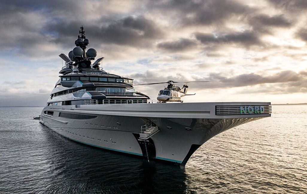 O superyacht Nord, de 465 pés, de propriedade de Alexei Mordashov, bilionário do açoReprodução