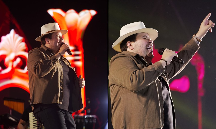 Cantor Rey Vaqueiro durante apresentação; artista estava em aeronave que saiu da pista e pegou fogo ao pousar em Parelhas, no Rio Grande do Norte.
