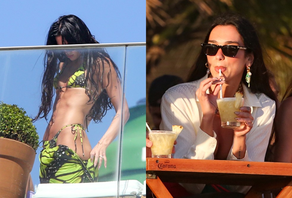 Dua Lipa toma sol e caipirinha no Rio — Foto: Dilson Silva / Agnews