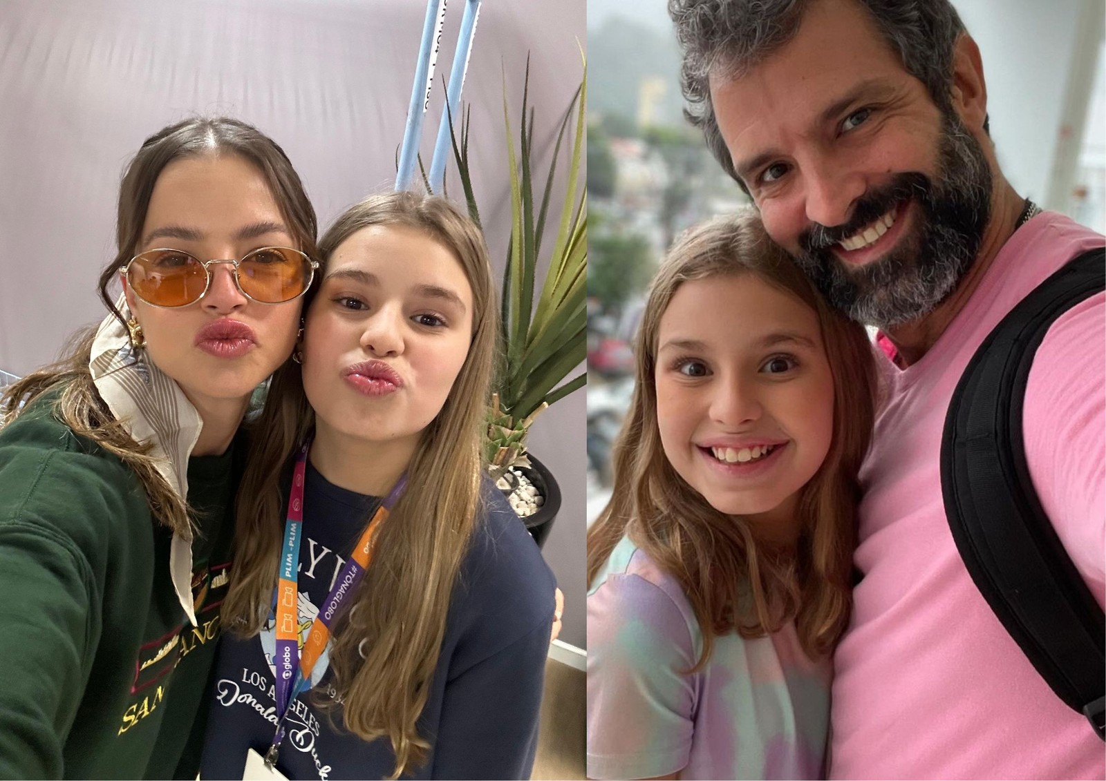 Laura Malfitano, filha de Iran Malfitano, estreou em "Mania de você". A atriz fez o papel de Agatha Moreira quando criança — Foto: Arquivo pessoal e Reprodução/Instagram
