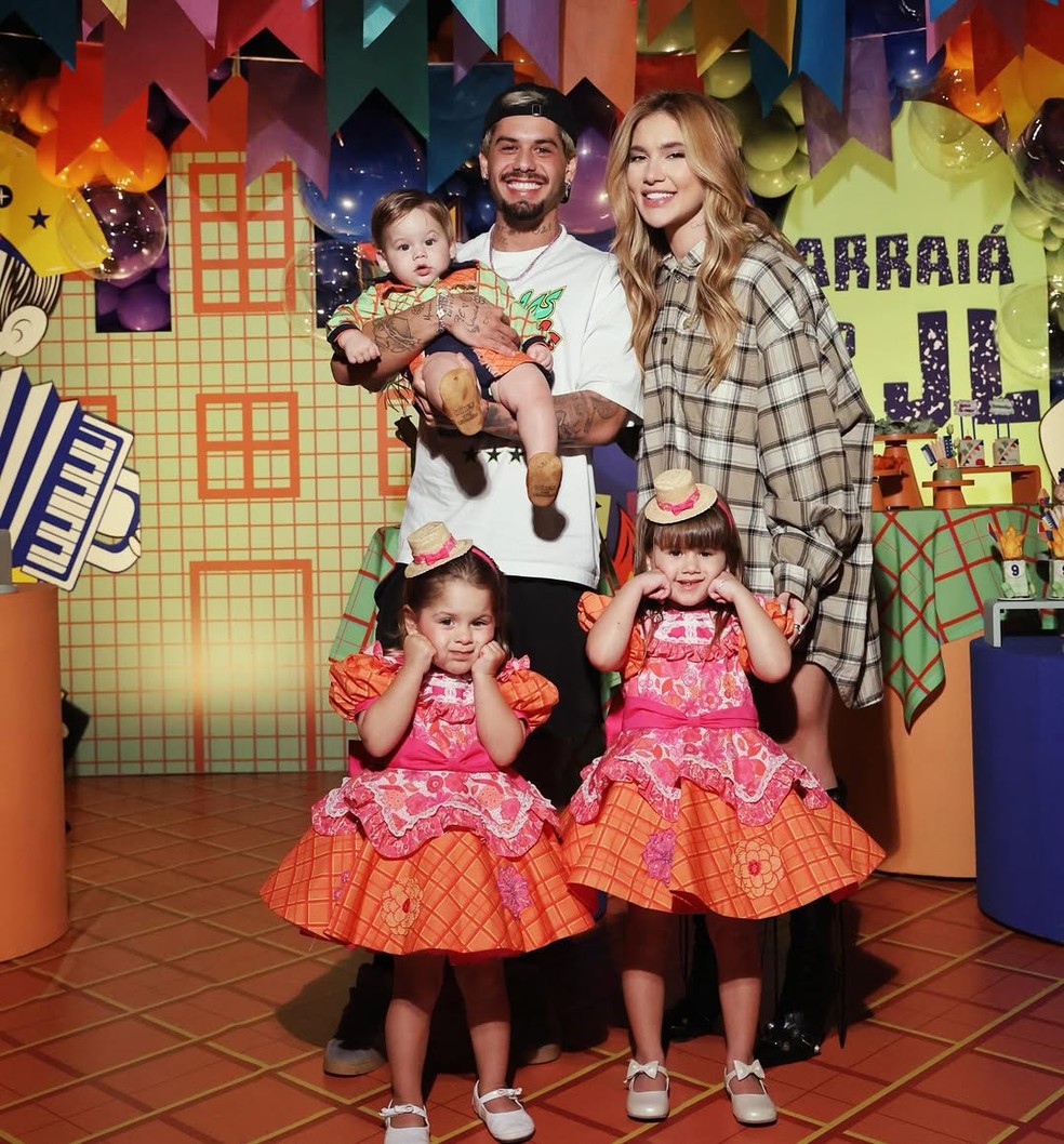 Zé Felipe e Virgínia Fonseca juntos em festa do filho — Foto: Reprodução Instagram