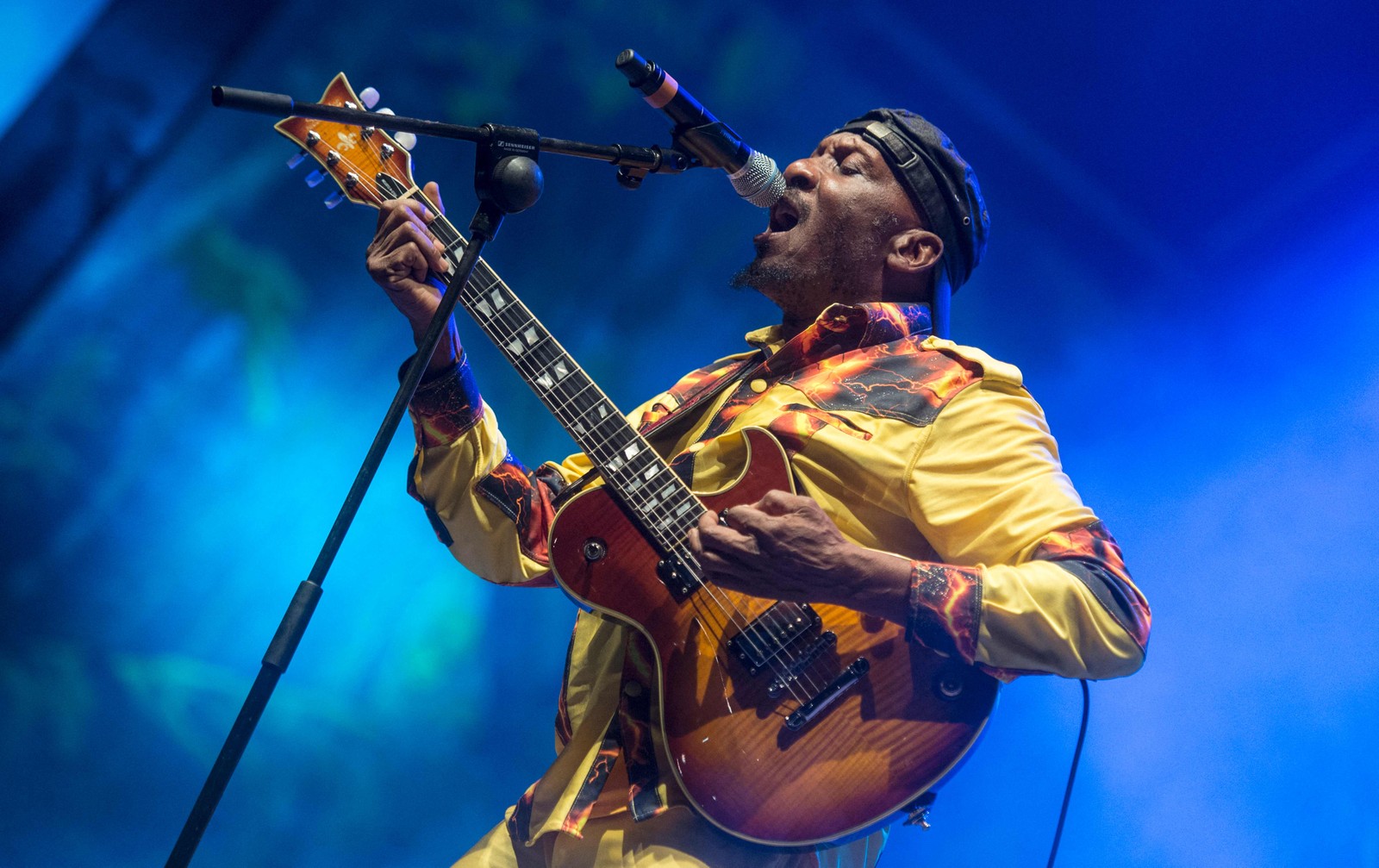 O cantor jamaicano Jimmy Cliff se apresenta durante o festival Rototom Sunsplash em Benicassim, província de Castellón, em 16 de agosto de 2014. Foto: Jose Jordan / AFP