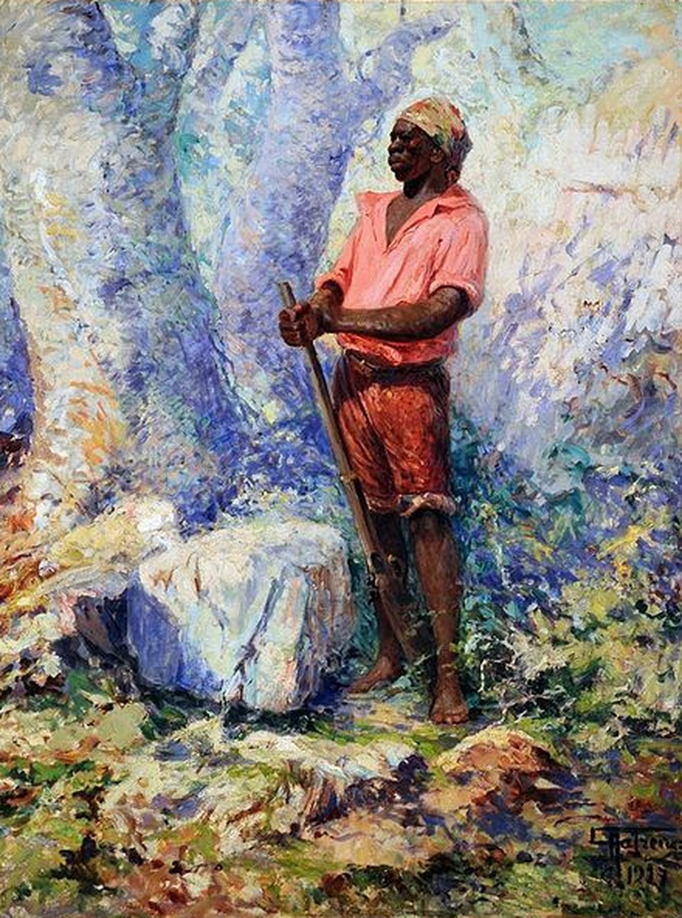 Zumbi (1927), pintura de Antônio Parreiras (1860 - 1937) - Acervo do Museu Antônio Parreiras, em Niterói — Foto: Antônio Parreiras