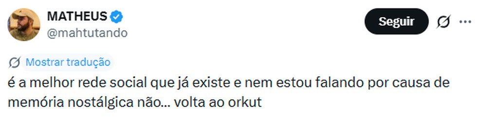 Usuários comentam nas redes sociais sobre a volta do Orkut — Foto: Reprodução/ X