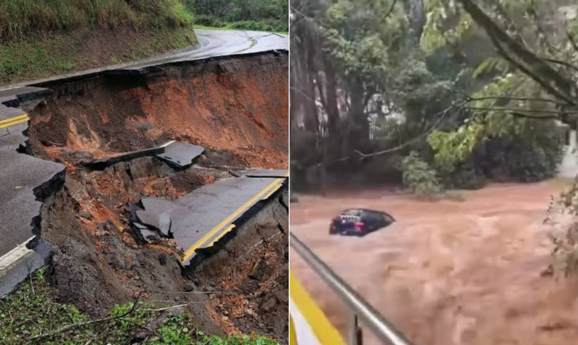 Fortes chuvas que atingem regiões sul e sudeste deixam dois desaparecidos no PR e cidades em situação de emergência em SC - Foto