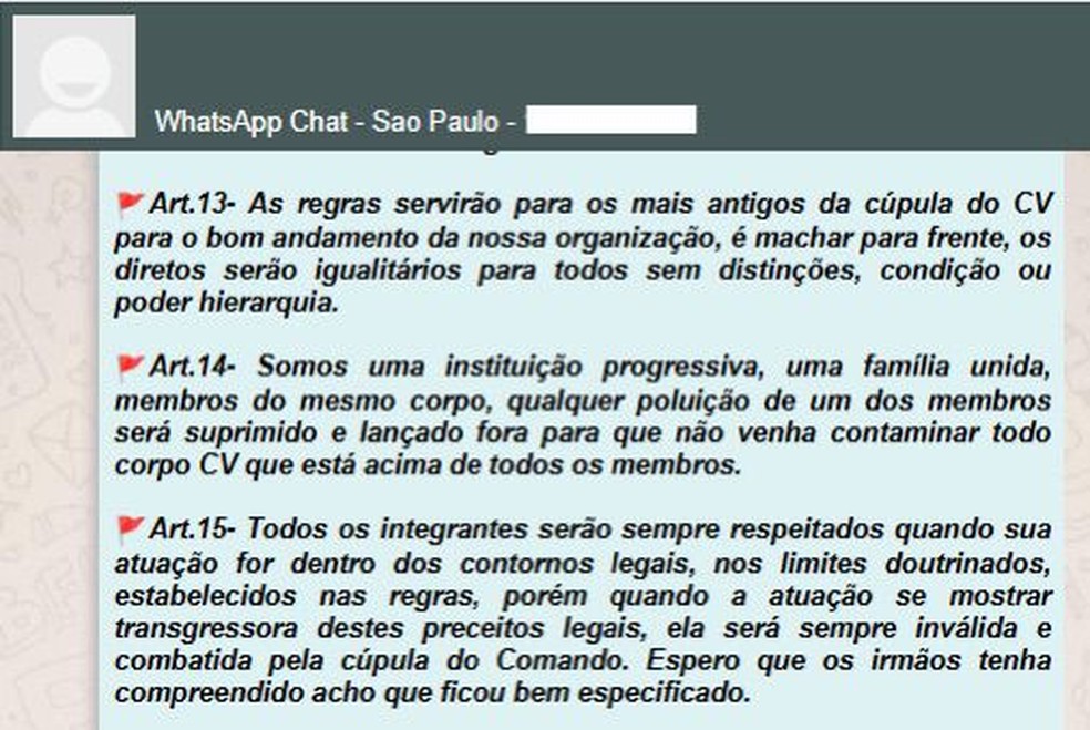 'Estatuto' do Comando Vermelho (cont.3) — Foto: Reprodução