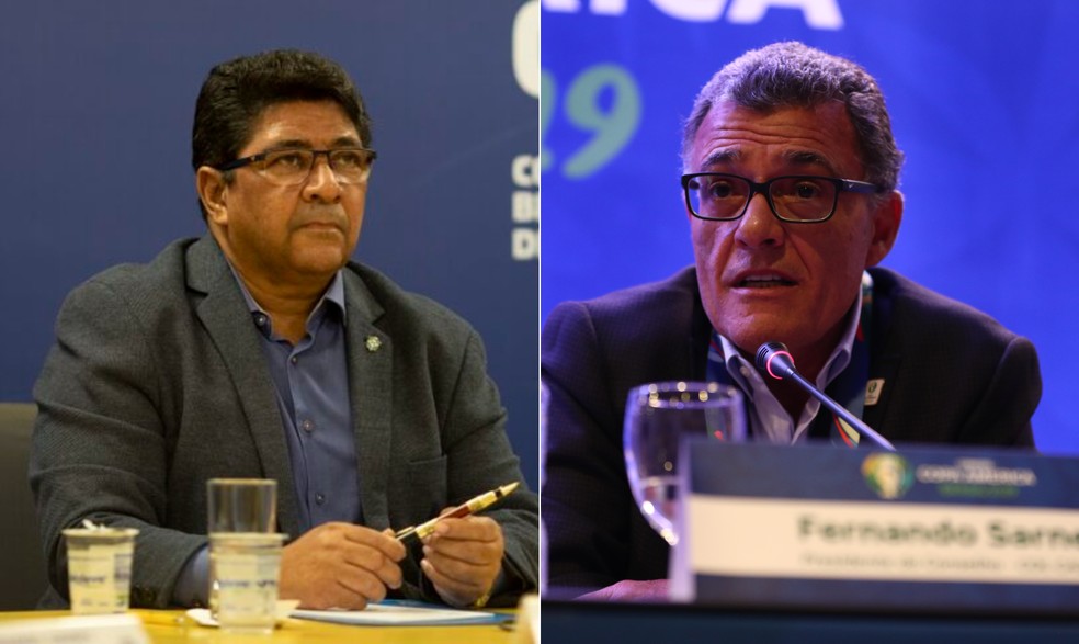 Ednaldo Rodrigues, afastado da presidência da CBF; e Fernando Sarney, nomeado interventor da entidade — Foto: Fotos Divulgação/CBF