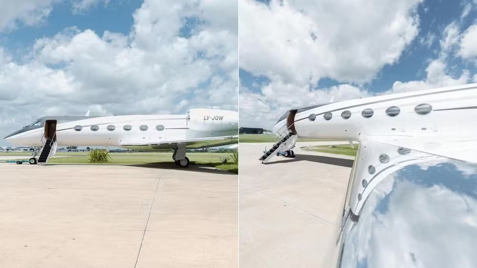 Jatinho particular de modelo Gulfstream G400, da companhia aérea argentina Baires Fly — Foto: Divulgação Baires Fly