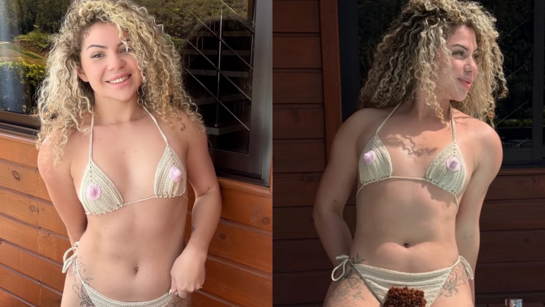 Barbeira nudista se inspira em Kim Kardashian e cria biquíni com 'pelos pubianos'