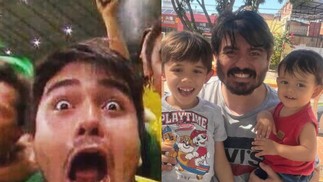 Fernan Irber virou meme na Copa de 2014. Atualmente, ele é casado e tem dois filhos — Foto: Reprodução e Arquivo pessoal