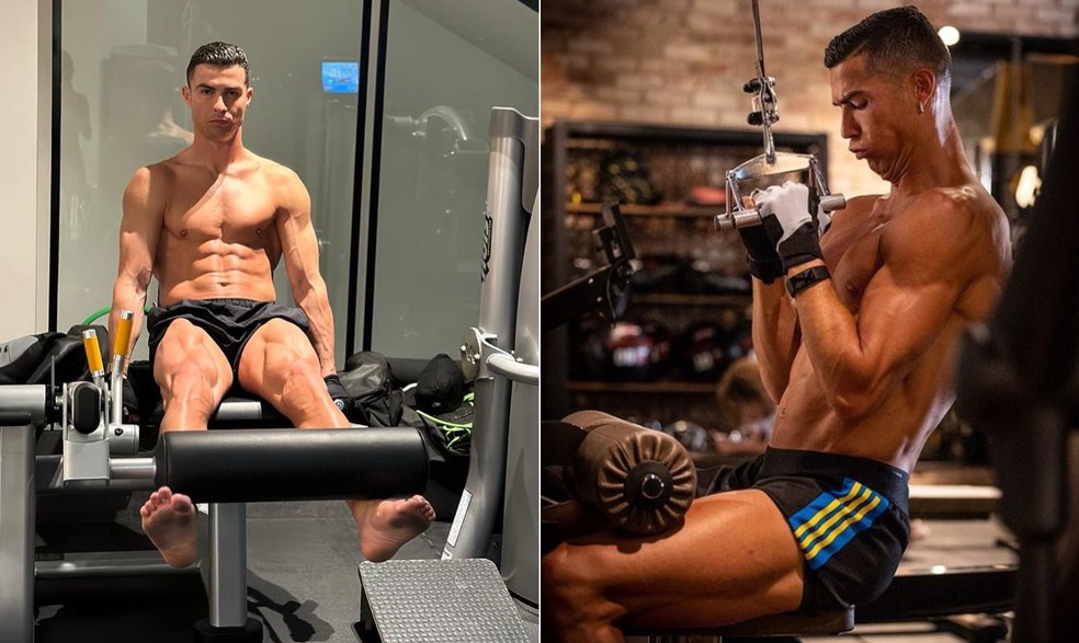 Aos 40 anos, Cristiano Ronaldo se mantém em forma — Foto: Reprodução/Redes sociais