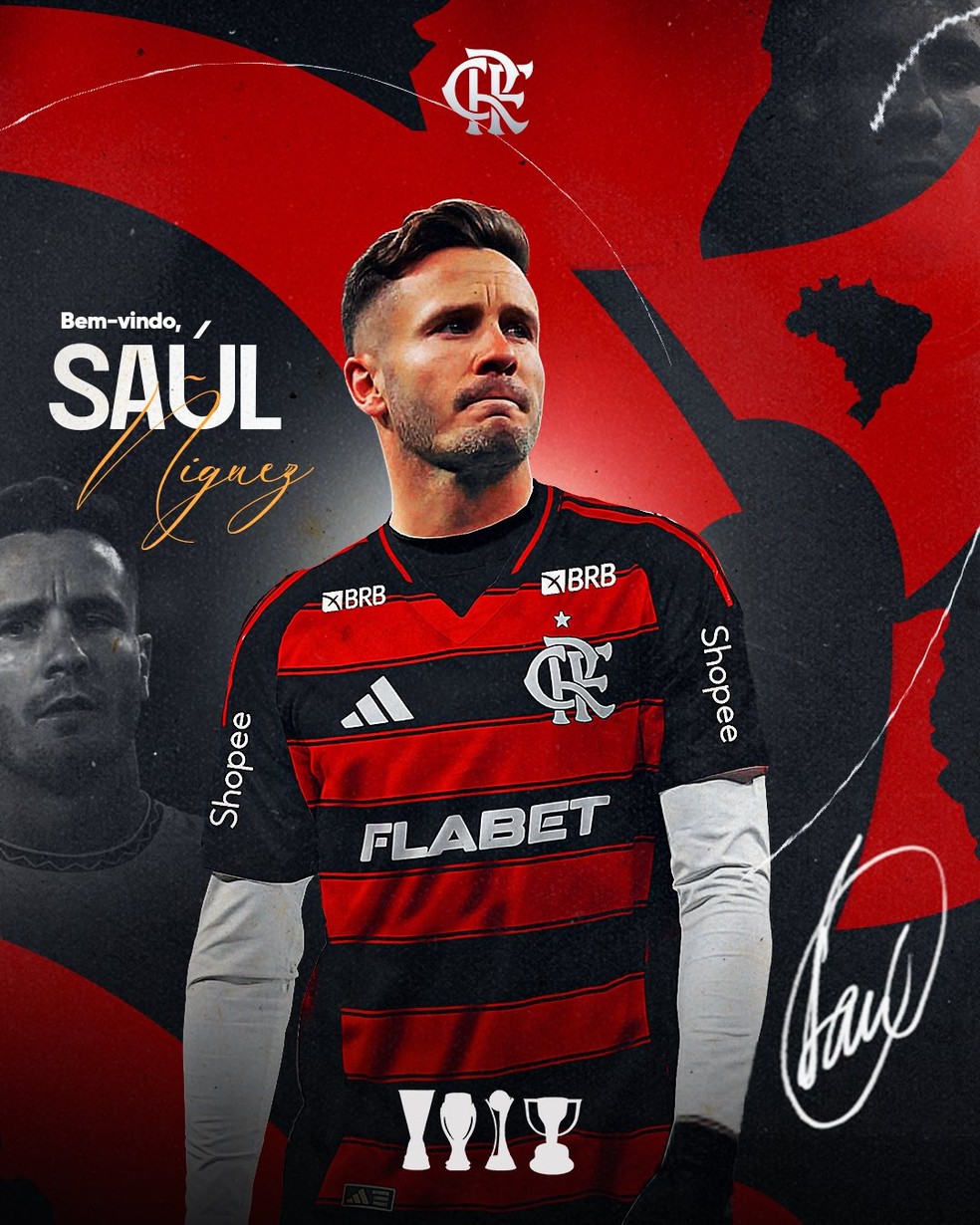 Flamengo anuncia contratação de Saúl Ñíguez — Foto: Reprodução