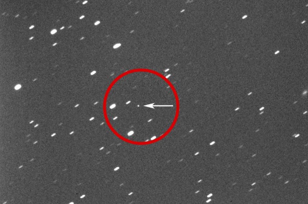 Registro do asteroide 2023 DZ2, o maior desde 2019 a se aproximar da Terra — Foto: Divulgação/The Virtual Telescope Project