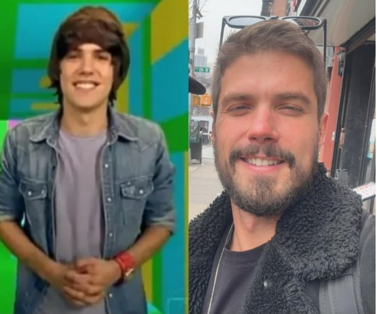 Emilio Eric Surita dividiu ao comando da "TV Globinho" com Leticia Navas, antes do programa ser extinto. Hoje empresário, ele ainda trabalha como apresentador — Foto: Reprodução/TV Globo e Instagram