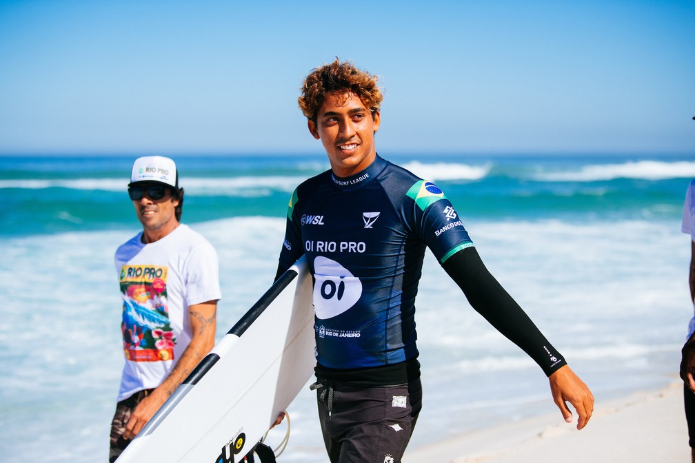 Samuel Pupo em Saquarema — Foto: Thiago Diz/World Surf League