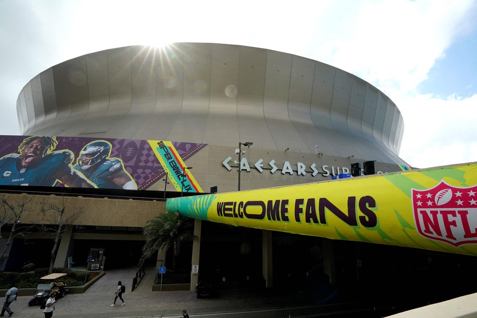 Caesars Superdome, Palco do Super Bowl, um final da NFL, Entre Kansas City Chiefs E Philadelphia Eagles - Foto: Timothy A. Clary / AFP