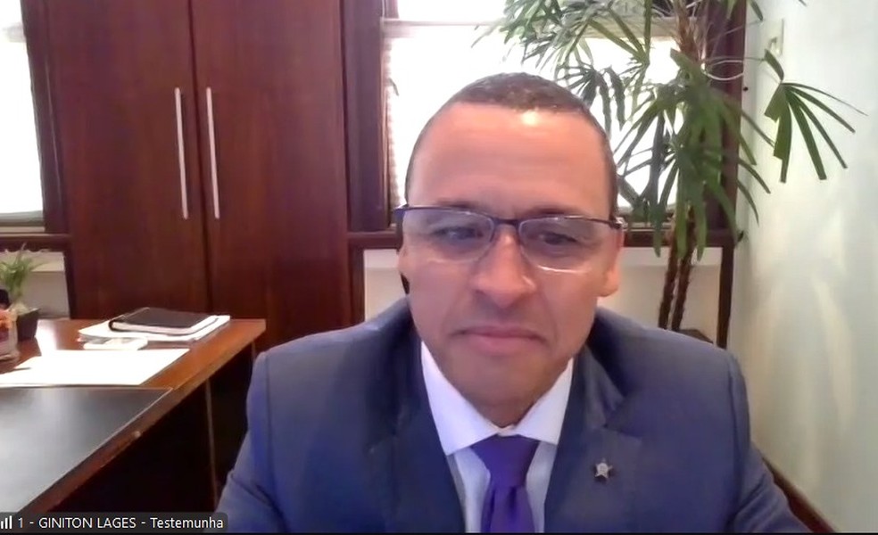 Delegado Giniton Lages depõe no STF como testemunha de Rivaldo Barbosa e irmãos Brazão — Foto: Reprodução