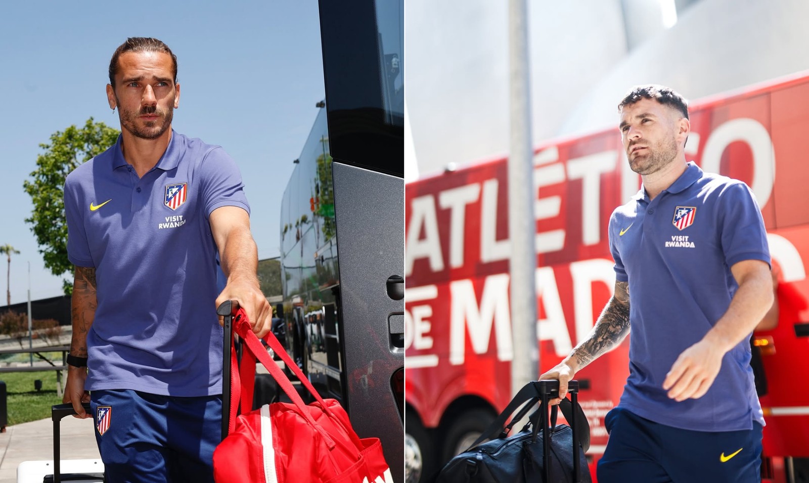 Jogadores do Atlético de Madrid desembarcam em Los Angeles para disputa do Mundial de Clubes — Foto: Divulgação