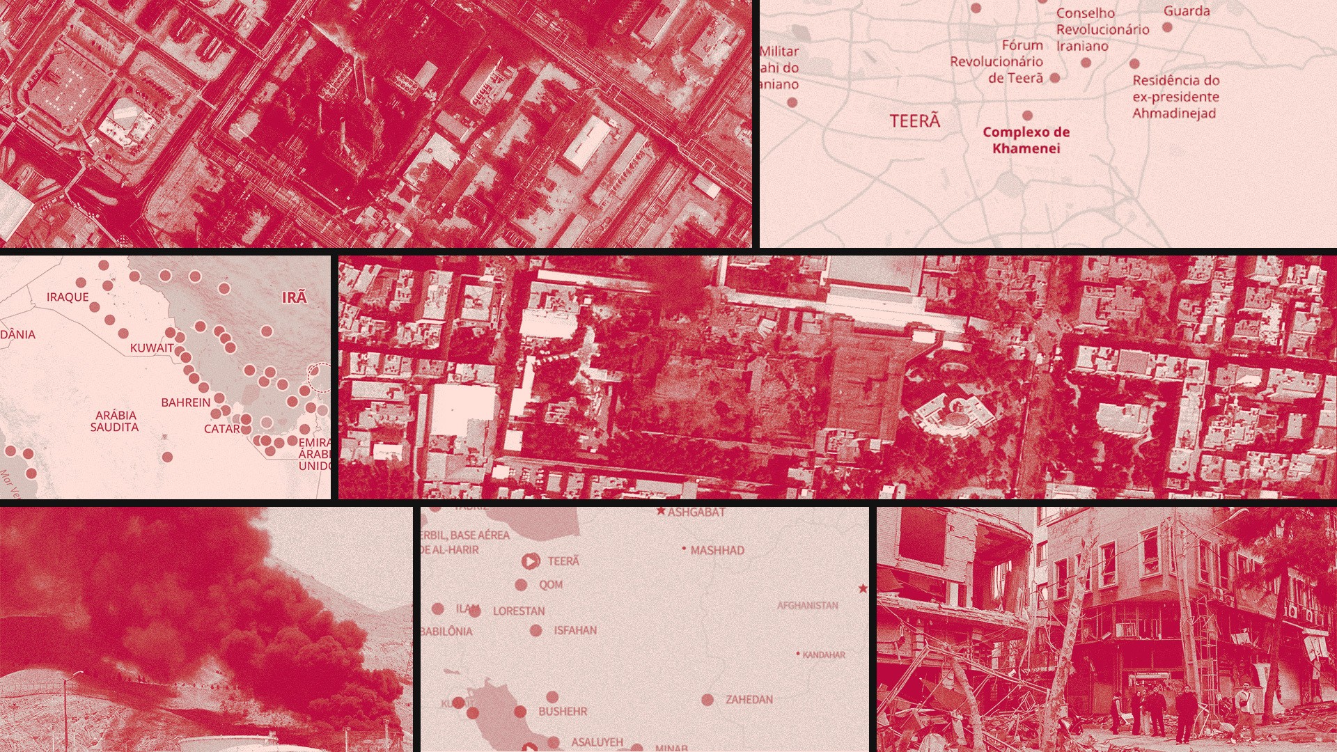 Alvos atacados, impactos no Estreito de Ormuz e o cerco a Khamenei: Infogr&aacute;ficos mostram raio-x da guerra no Oriente M&eacute;dio