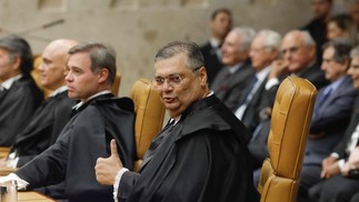 O ex-ministro da Justiça Flávio Dino tomou posse nesta quinta-feira como ministro do STF — Foto: Sergio Lima / AFP