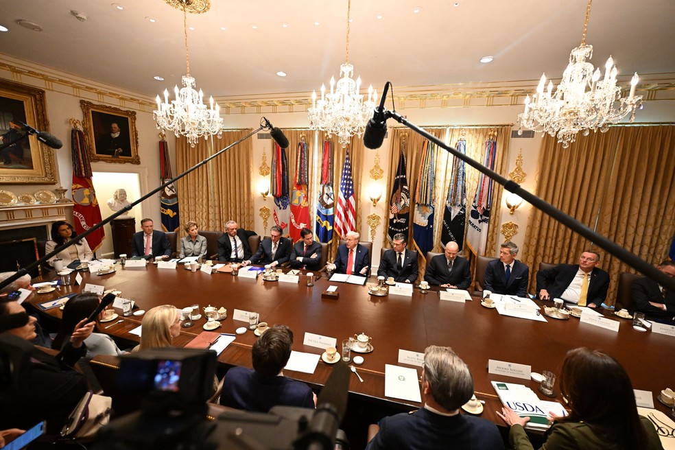 Sala do Gabinete na Casa Branca — Foto: Kenny Holston/The New York Times