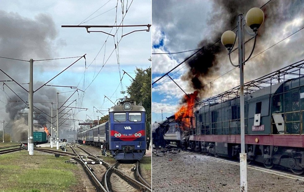 Ataque russo com drone fere 30 em estação de trem no norte da Ucrânia ...