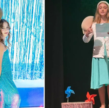 Eva Huck, de 12 anos, filha de Angélica e Luciano Huck, emocionou os pais ao fazer sua estreia nos palcos. Ela fez a peça "A menina e o vento" — Foto: Reprodução/Instagram