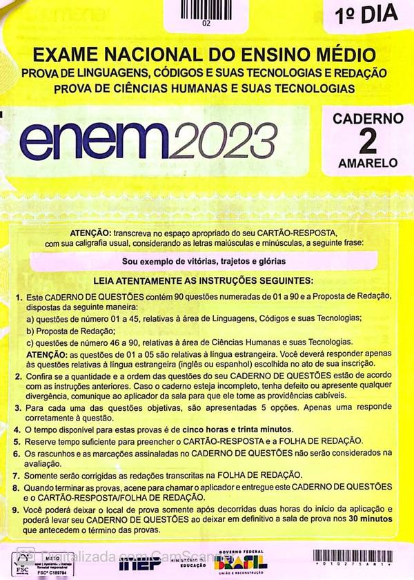 Resolução ENEM 2023 Caderno Amarelo Questão 02 Espanhol - Gabarito B 