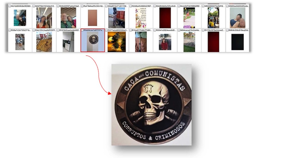 Arquivos encontratos no celular de atirador investigado na Operação Sisamnes — Foto: Reprodução/ Polícia Federal