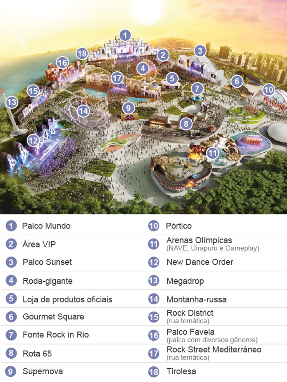 Rock in Rio 2019 divulga mapa e aumenta área do evento