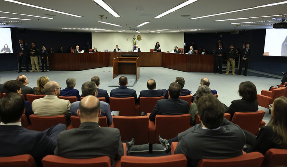 Sessão de julgamento da Primeira Turma do STF — Foto: Rosinei Coutinho/STF/26-03-2025