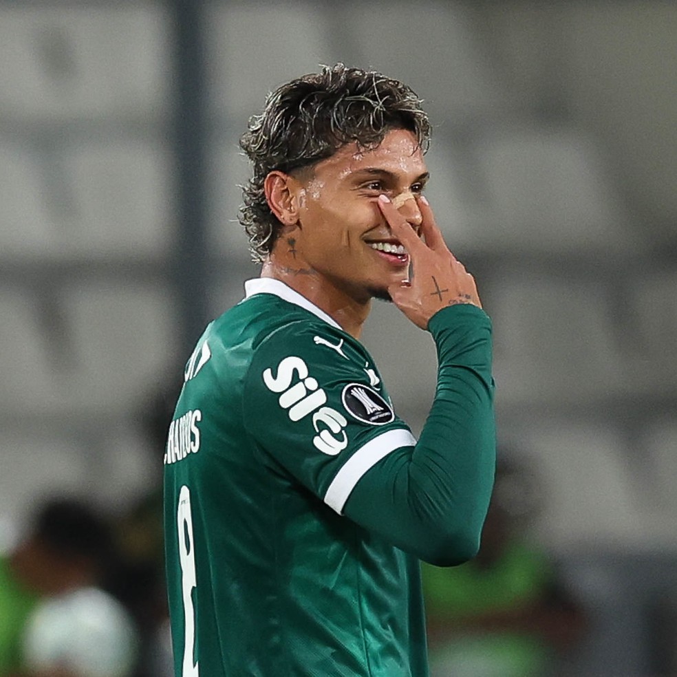 Richard Ríos decidiu para o Palmeiras — Foto: Cesar Greco/Palmeiras